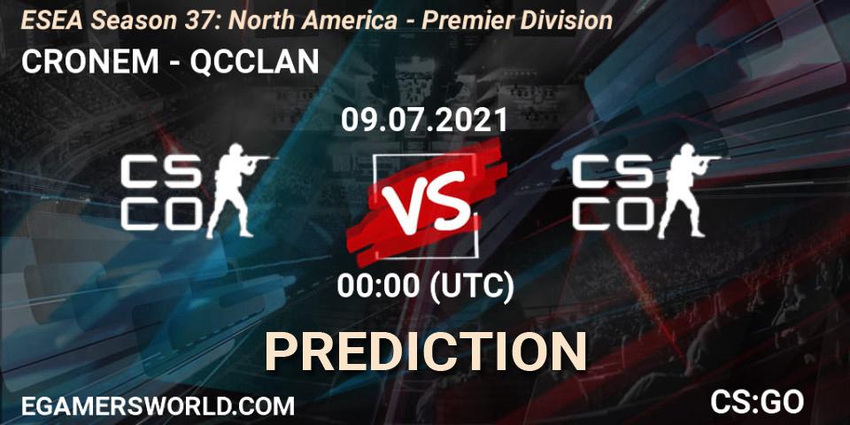 CRONEM - QCCLAN: Maç tahminleri. 12.07.21, CS2 (CS:GO), ESEA Season 37: North America - Premier Division