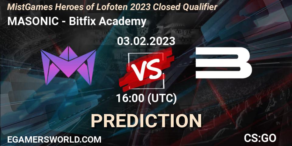 MASONIC - Bitfix Academy: Maç tahminleri. 03.02.23, CS2 (CS:GO), MistGames Heroes of Lofoten: Closed Qualifier