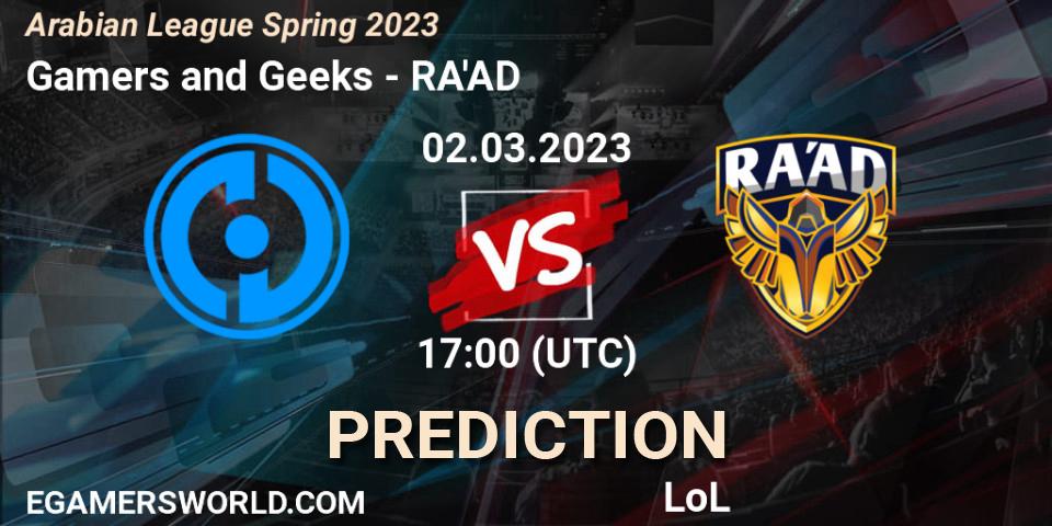 Gamers and Geeks - RA'AD: Maç tahminleri. 09.02.23, LoL, Arabian League Spring 2023