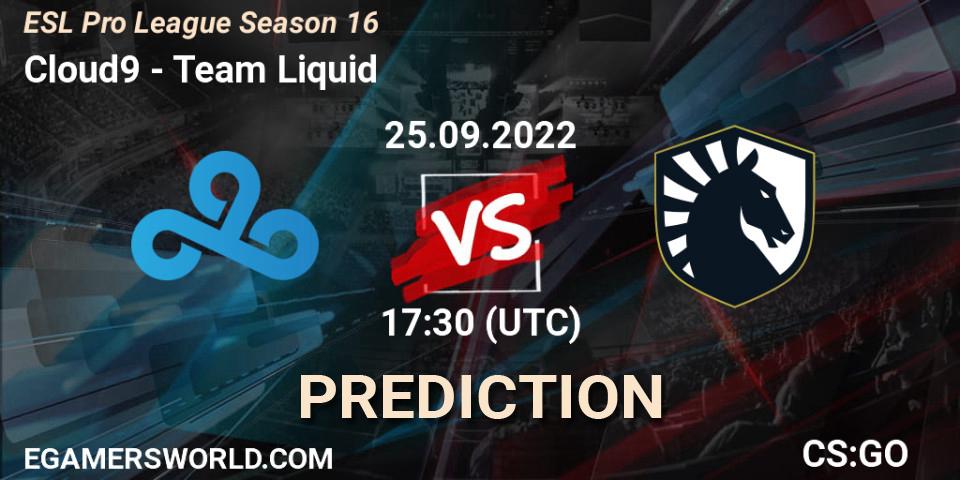Cloud9 - Team Liquid: Maç tahminleri. 25.09.22, CS2 (CS:GO), ESL Pro League Season 16