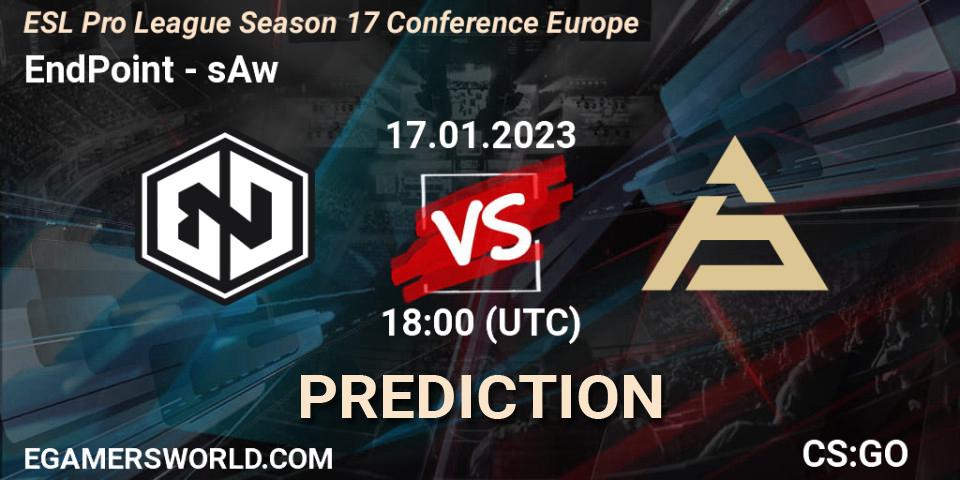 EndPoint - sAw: Maç tahminleri. 17.01.2023 at 18:00, Counter-Strike (CS2), ESL Pro League Season 17 Conference Europe