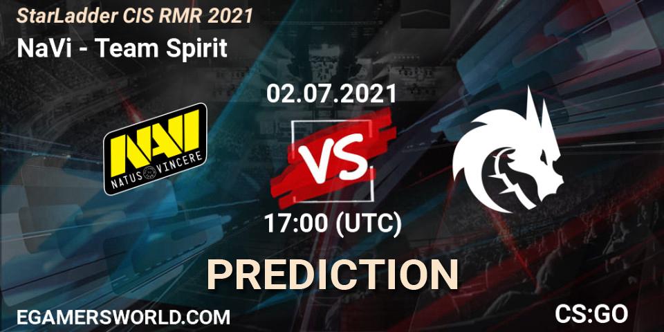 NaVi - Team Spirit: Maç tahminleri. 02.07.2021 at 17:00, Counter-Strike (CS2), StarLadder CIS RMR 2021
