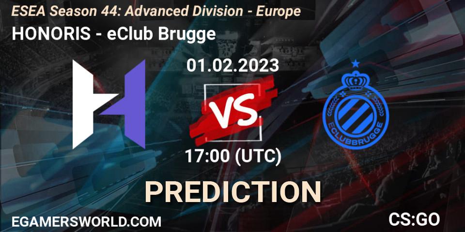 HONORIS - eClub Brugge: Maç tahminleri. 01.02.23, CS2 (CS:GO), ESEA Season 44: Advanced Division - Europe