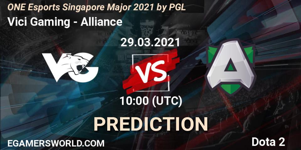Vici Gaming - Alliance: Maç tahminleri. 29.03.2021 at 11:40, Dota 2, ONE Esports Singapore Major 2021