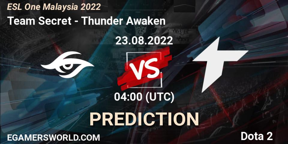 Team Secret - Thunder Awaken: Maç tahminleri. 23.08.22, Dota 2, ESL One Malaysia 2022