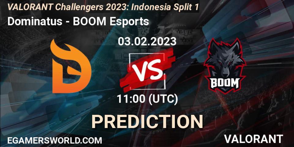 Dominatus - BOOM Esports: Maç tahminleri. 09.02.23, VALORANT, VALORANT Challengers 2023: Indonesia Split 1