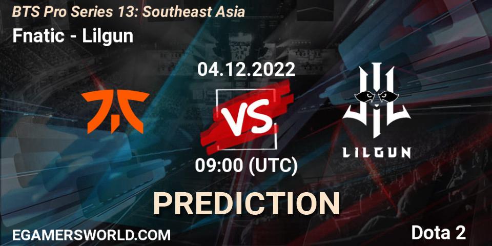 Fnatic - Lilgun: Maç tahminleri. 27.11.22, Dota 2, BTS Pro Series 13: Southeast Asia