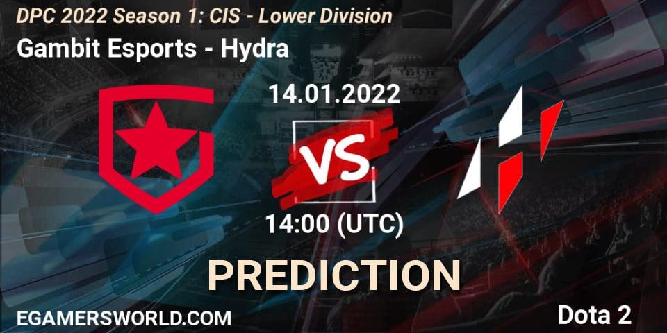 Gambit Esports - Hydra: Maç tahminleri. 14.01.2022 at 14:01, Dota 2, DPC 2022 Season 1: CIS - Lower Division