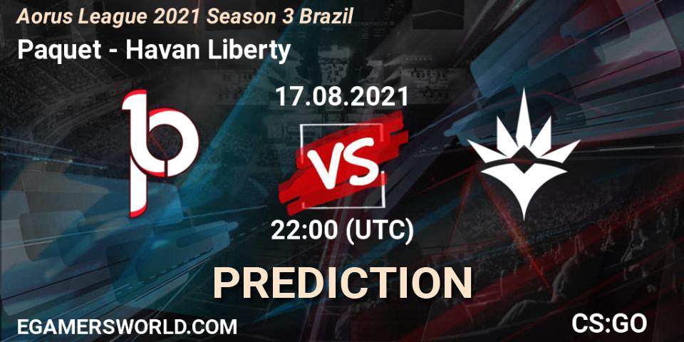 Paquetá - Havan Liberty: Maç tahminleri. 17.08.2021 at 22:00, Counter-Strike (CS2), Aorus League 2021 Season 3 Brazil