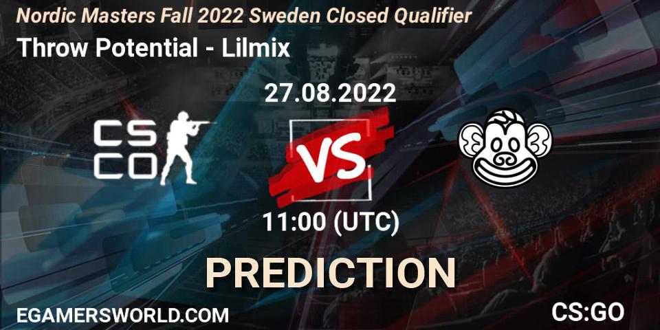 Throw Potential - Lilmix: Maç tahminleri. 27.08.2022 at 11:00, Counter-Strike (CS2), Nordic Masters Fall 2022 Sweden Closed Qualifier