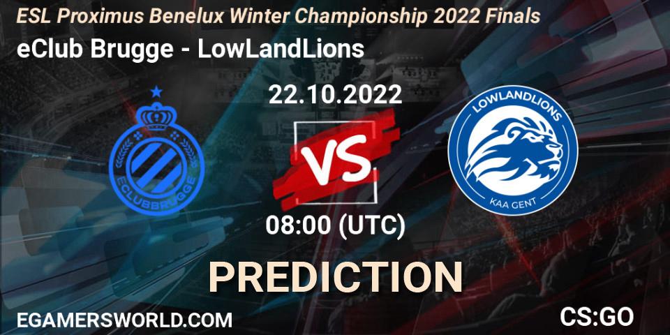 eClub Brugge - LowLandLions: Maç tahminleri. 22.10.2022 at 08:00, Counter-Strike (CS2), ESL Proximus Benelux Winter Championship 2022 Finals