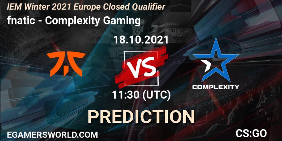 fnatic - Complexity Gaming: Maç tahminleri. 18.10.2021 at 11:30, Counter-Strike (CS2), IEM Winter 2021 Europe Closed Qualifier
