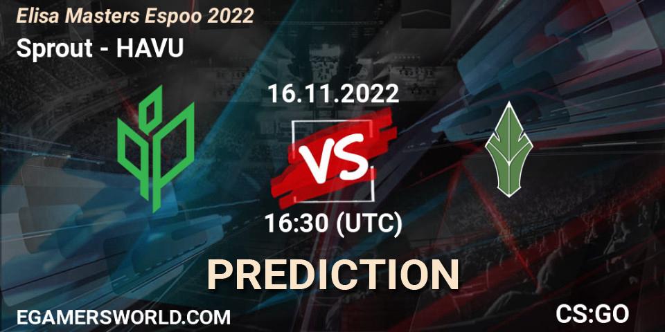 Sprout - HAVU: Maç tahminleri. 16.11.2022 at 17:50, Counter-Strike (CS2), Elisa Masters Espoo 2022