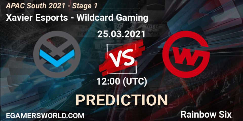 Xavier Esports - Wildcard Gaming: Maç tahminleri. 25.03.2021 at 11:30, Rainbow Six, APAC South 2021 - Stage 1