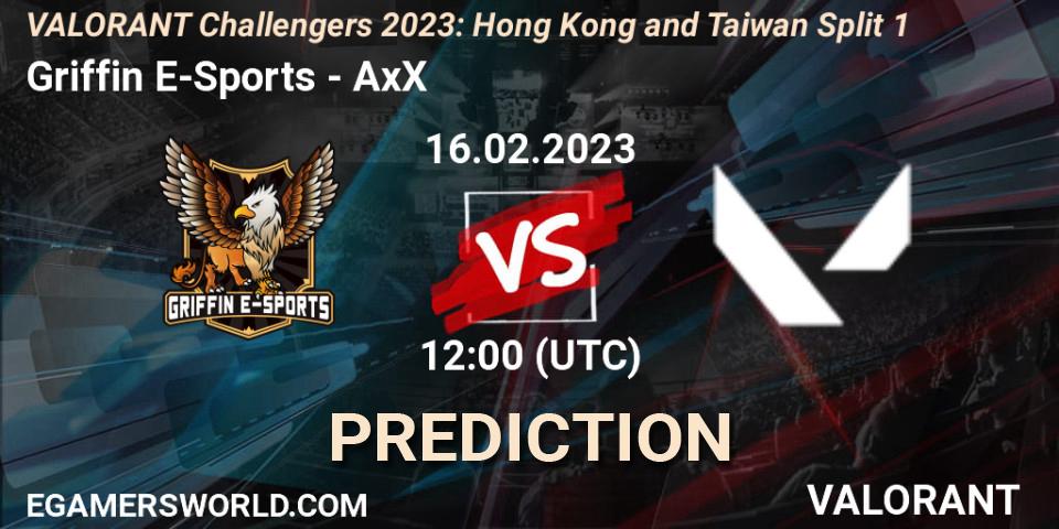 Griffin E-Sports - AxX: Maç tahminleri. 16.02.2023 at 12:00, VALORANT, VALORANT Challengers 2023: Hong Kong and Taiwan Split 1