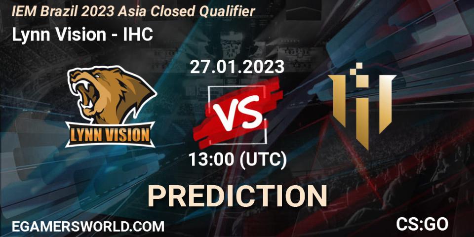 Lynn Vision - IHC: Maç tahminleri. 27.01.2023 at 13:00, Counter-Strike (CS2), IEM Brazil Rio 2023 Asia Closed Qualifier
