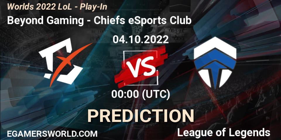 Chiefs eSports Club - Beyond Gaming: Maç tahminleri. 02.10.22, LoL, Worlds 2022 LoL - Play-In