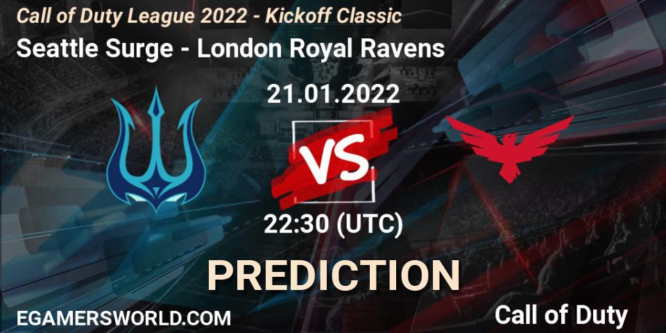 Seattle Surge - London Royal Ravens: Maç tahminleri. 21.01.2022 at 22:30, Call of Duty, Call of Duty League 2022 - Kickoff Classic