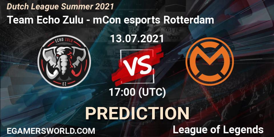 Team Echo Zulu - mCon esports Rotterdam: Maç tahminleri. 15.06.2021 at 20:15, LoL, Dutch League Summer 2021