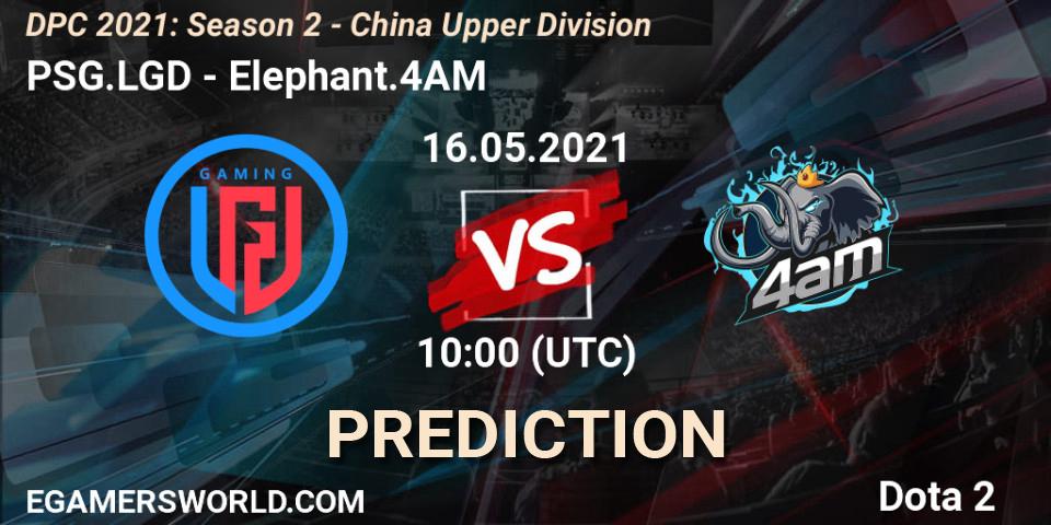 PSG.LGD - Elephant.4AM: Maç tahminleri. 16.05.2021 at 09:55, Dota 2, DPC 2021: Season 2 - China Upper Division