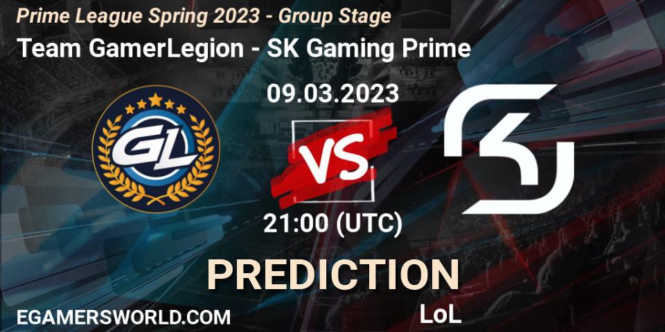 Team GamerLegion - SK Gaming Prime: Maç tahminleri. 09.03.2023 at 21:00, LoL, Prime League Spring 2023 - Group Stage
