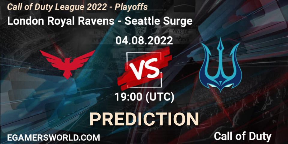 London Royal Ravens - Seattle Surge: Maç tahminleri. 04.08.22, Call of Duty, Call of Duty League 2022 - Playoffs