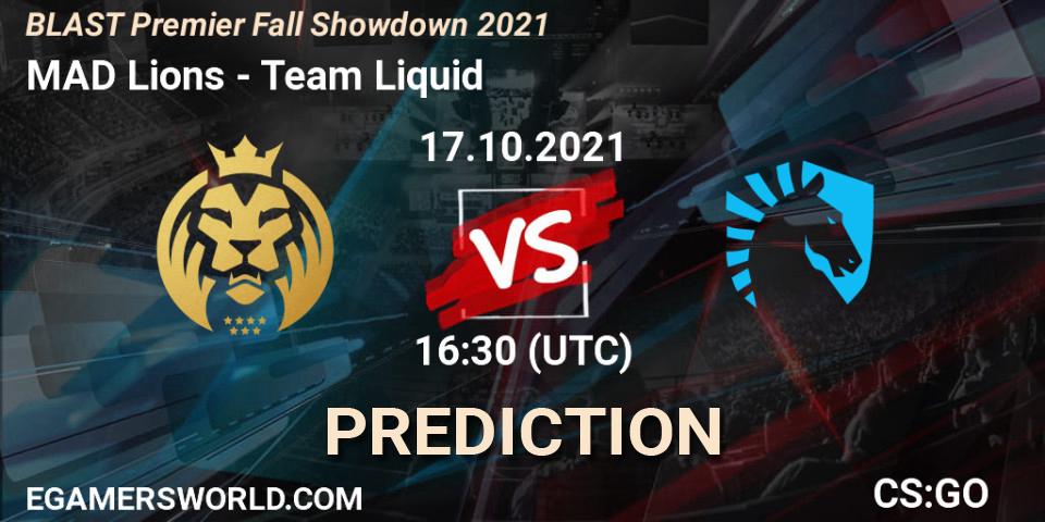 MAD Lions - Team Liquid: Maç tahminleri. 17.10.2021 at 16:20, Counter-Strike (CS2), BLAST Premier Fall Showdown 2021