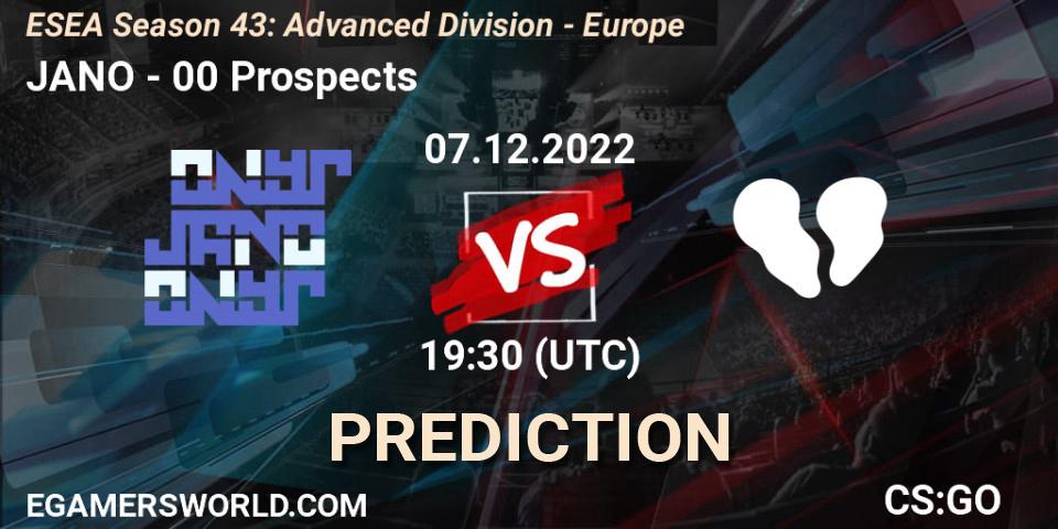 JANO - 00 Prospects: Maç tahminleri. 07.12.22, CS2 (CS:GO), ESEA Season 43: Advanced Division - Europe