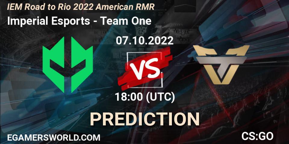 Imperial Esports - Team One: Maç tahminleri. 07.10.2022 at 18:45, Counter-Strike (CS2), IEM Road to Rio 2022 American RMR