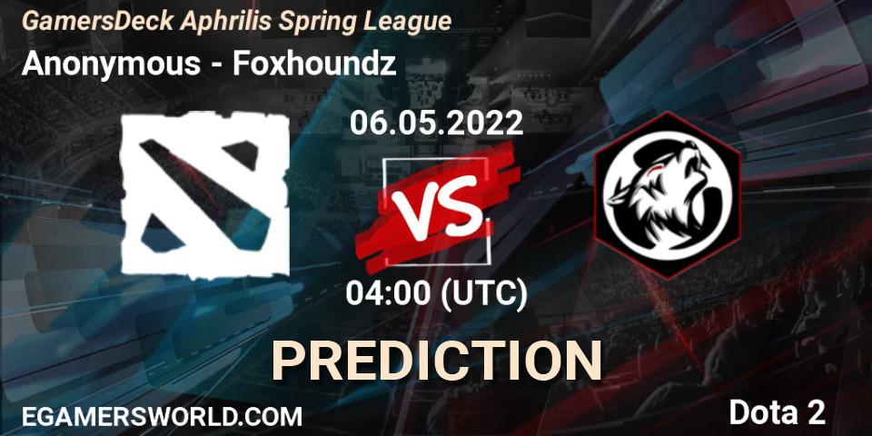 Anonymous - Foxhoundz: Maç tahminleri. 06.05.2022 at 03:48, Dota 2, GamersDeck Aphrilis Spring League
