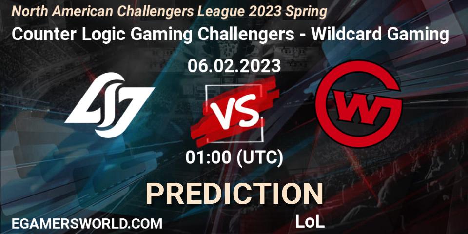 Counter Logic Gaming Challengers - Wildcard Gaming: Maç tahminleri. 06.02.23, LoL, NACL 2023 Spring - Group Stage