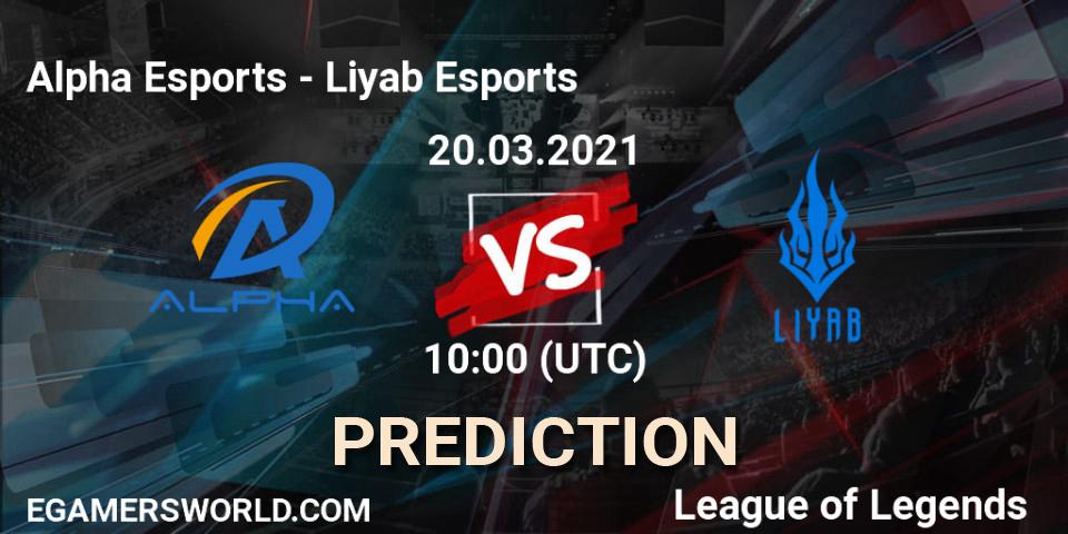 Alpha Esports - Liyab Esports: Maç tahminleri. 20.03.2021 at 11:30, LoL, PCS Spring 2021 - Group Stage