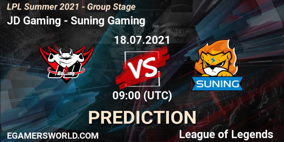 JD Gaming - Suning Gaming: Maç tahminleri. 18.07.2021 at 09:50, LoL, LPL Summer 2021 - Group Stage
