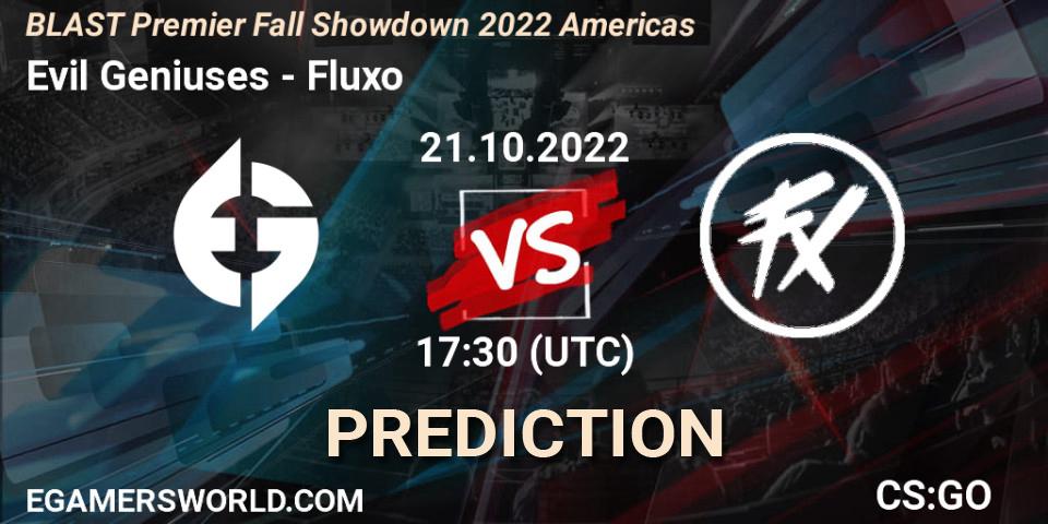 Evil Geniuses - Fluxo: Maç tahminleri. 21.10.2022 at 18:20, Counter-Strike (CS2), BLAST Premier Fall Showdown 2022 Americas
