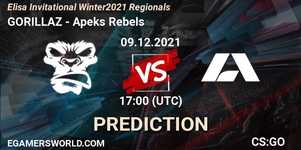 GORILLAZ - Apeks Rebels: Maç tahminleri. 09.12.2021 at 18:05, Counter-Strike (CS2), Elisa Invitational Winter 2021 Regionals