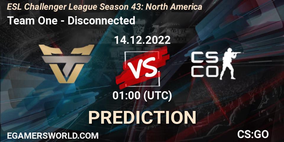 Team One - Disconnected: Maç tahminleri. 14.12.2022 at 01:30, Counter-Strike (CS2), ESL Challenger League Season 43: North America