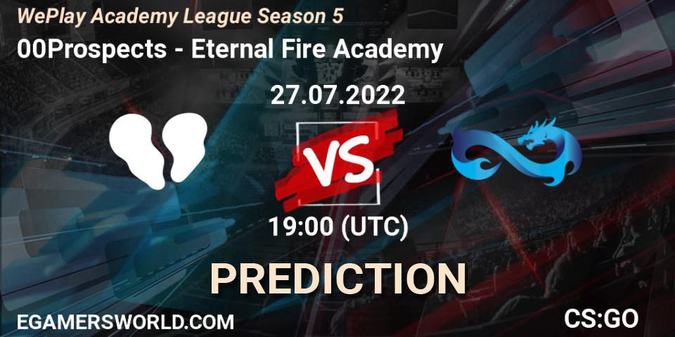 00Prospects - Eternal Fire Academy: Maç tahminleri. 27.07.2022 at 18:15, Counter-Strike (CS2), WePlay Academy League Season 5
