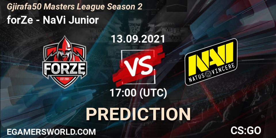 forZe - NaVi Junior: Maç tahminleri. 13.09.2021 at 17:15, Counter-Strike (CS2), Gjirafa50 Masters League Season 2