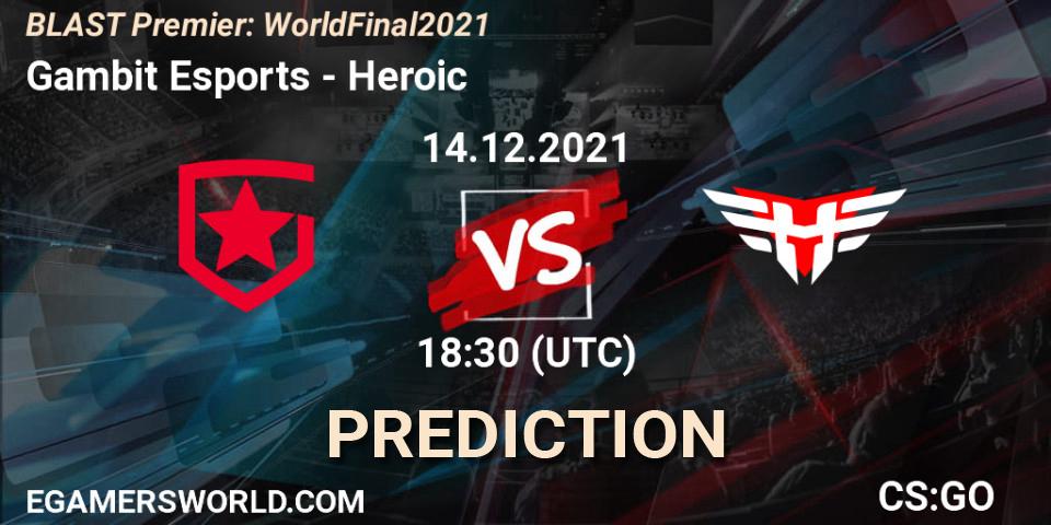 Gambit Esports - Heroic: Maç tahminleri. 14.12.21, CS2 (CS:GO), BLAST Premier: World Final 2021