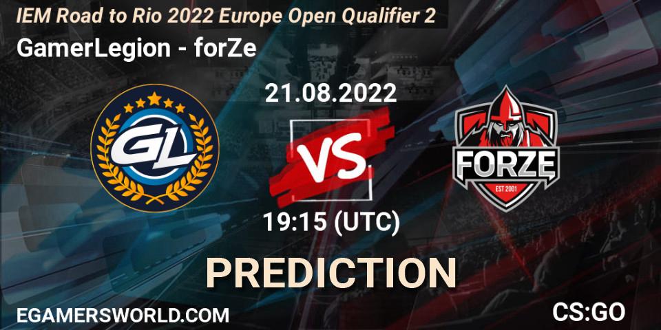 GamerLegion - forZe: Maç tahminleri. 21.08.2022 at 19:15, Counter-Strike (CS2), IEM Road to Rio 2022 Europe Open Qualifier 2
