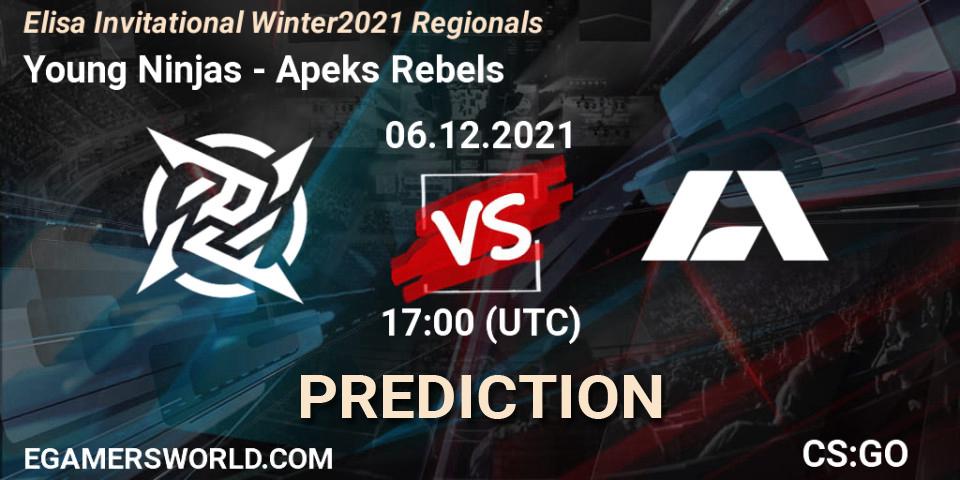 Young Ninjas - Apeks Rebels: Maç tahminleri. 06.12.2021 at 17:35, Counter-Strike (CS2), Elisa Invitational Winter 2021 Regionals