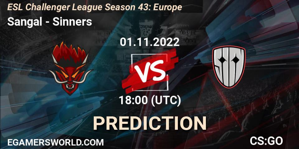 Sangal - Sinners: Maç tahminleri. 01.11.2022 at 18:00, Counter-Strike (CS2), ESL Challenger League Season 43: Europe
