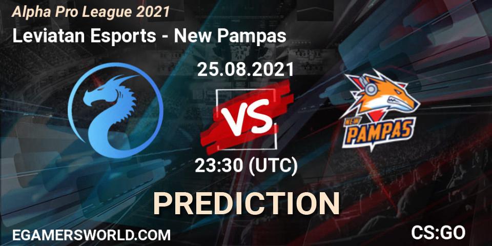 Leviatan Esports - New Pampas: Maç tahminleri. 25.08.2021 at 23:30, Counter-Strike (CS2), Alpha Pro League 2021