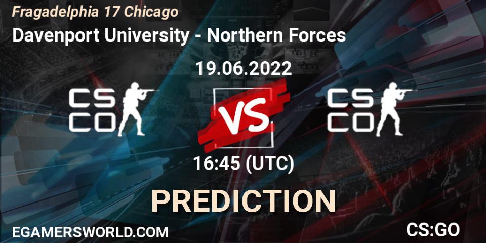 Davenport University - Northern Forces: Maç tahminleri. 19.06.2022 at 17:00, Counter-Strike (CS2), Fragadelphia 17 Chicago