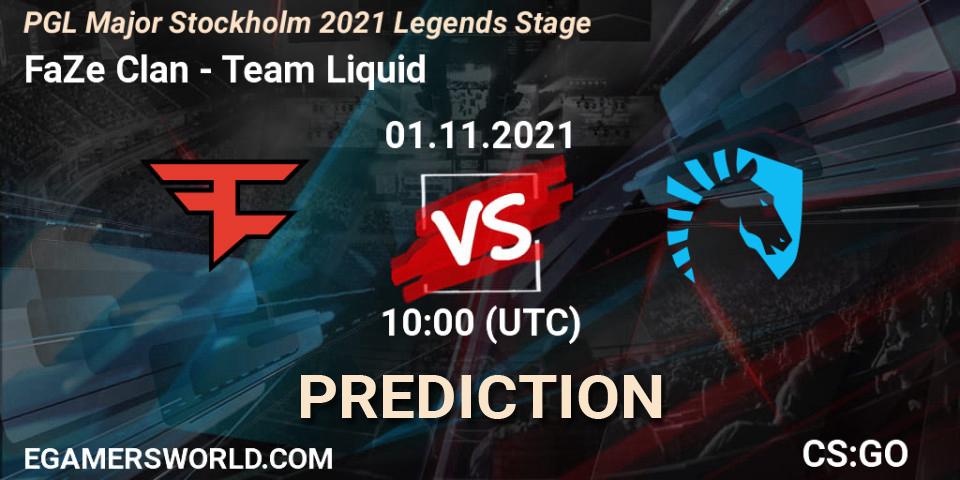 FaZe Clan - Team Liquid: Maç tahminleri. 01.11.2021 at 10:00, Counter-Strike (CS2), PGL Major Stockholm 2021 Legends Stage