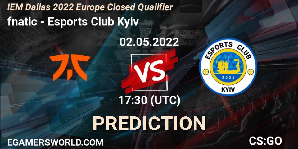 fnatic - Esports Club Kyiv: Maç tahminleri. 02.05.2022 at 17:30, Counter-Strike (CS2), IEM Dallas 2022 Europe Closed Qualifier