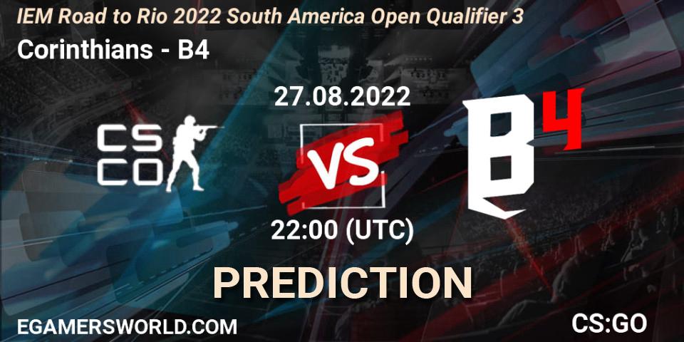 Corinthians - B4: Maç tahminleri. 27.08.2022 at 22:00, Counter-Strike (CS2), IEM Road to Rio 2022 South America Open Qualifier 3