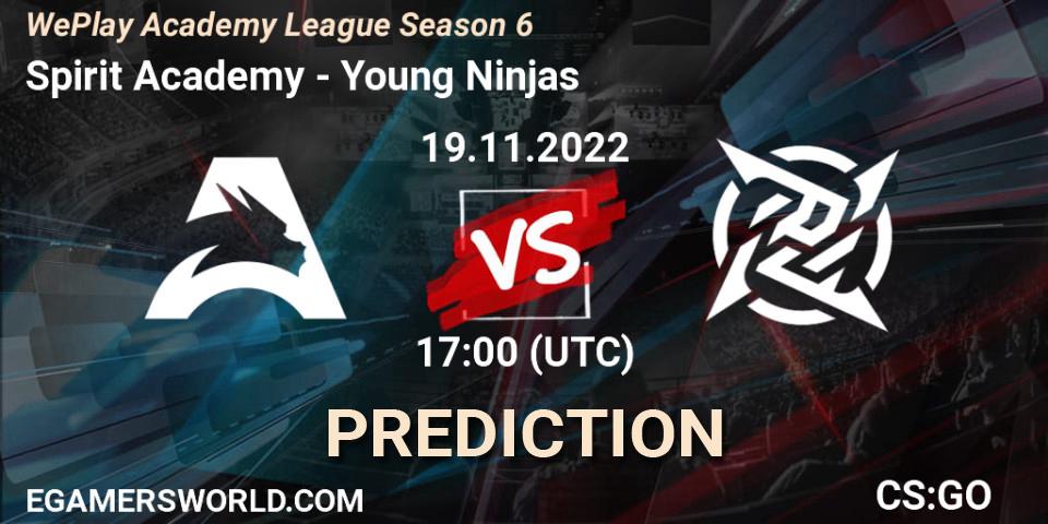 Spirit Academy - Young Ninjas: Maç tahminleri. 19.11.2022 at 18:00, Counter-Strike (CS2), WePlay Academy League Season 6