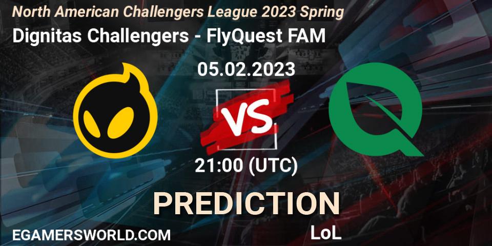 Dignitas Challengers - FlyQuest FAM: Maç tahminleri. 05.02.23, LoL, NACL 2023 Spring - Group Stage