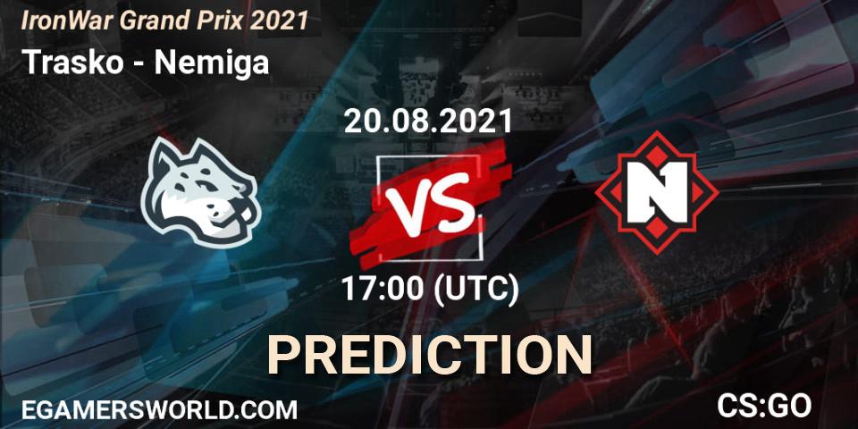 Trasko - Nemiga: Maç tahminleri. 20.08.2021 at 17:10, Counter-Strike (CS2), IronWar Grand Prix 2021